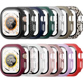 14 Pack Case with Tempered Glass Screen Protector for Apple Watch Ultra 49mm Case,Anotch Full Coverage Hard PC Protective Cover HD Ultra-Thin Bumper for iWatch Ultra 49mm Accessories in Kuwait