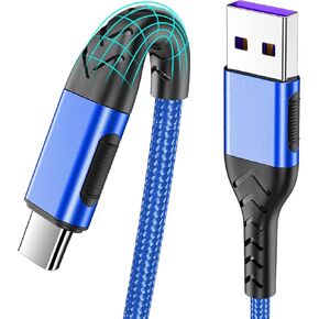 Durcord USB C Cable, Upgarded 2Pack 3ft Fast Charging USB Type C Charging Cord Cable, 3 Foot Type C Charger Nylon Braided USB Cable Compatible Compatible with iPhone 15/Pro/Plust/Max/Samsung-Blue in Kuwait