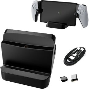 Charging Station Controller Charger for PS5 Fast Charging Dock Portable Charging Stand with Type C Charging Port for PlayStation Portal Game Console(Black) in Saudi Arabia