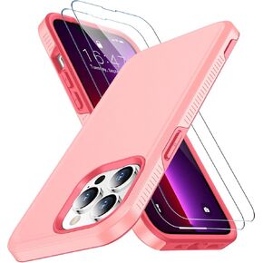 SPIDERCASE Designed for iPhone 13 Pro Case, [10 FT Military Grade Drop Protection] [with 2 pcs Tempered Glass Screen Protector] Cover for iPhone 13 Pro 6.1 inch (Black) in Kuwait