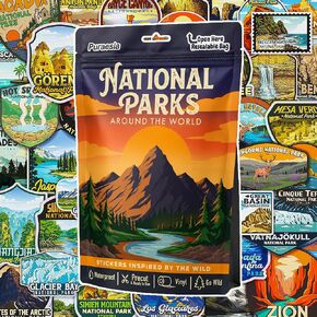 100 Pcs World Travel Stickers, Cities Around The World Sticker Pack By Puraesla - Waterproof Outdoor Stickers for Suitcase, Laptop, Water Bottle, Jounaling & Travel Gear, Large Bulk Decals in Kuwait