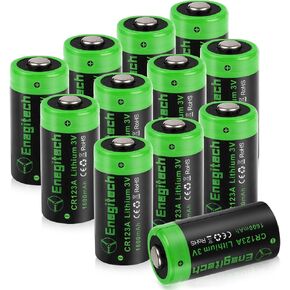 Enegitech CR123A 3V Lithium Battery, 123 Lithium Batteries 3 Volt 1600mAh for Smart Smoke Detector, Fire Alarm, Flood & Freeze Sensor, Carbon Monoxide Detector Non-Rechargeable 12 Pack in Kuwait