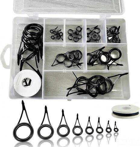 Fishing Rod Guide Replacement Kit 8‑Size for Fishing Rod Repair in Kuwait