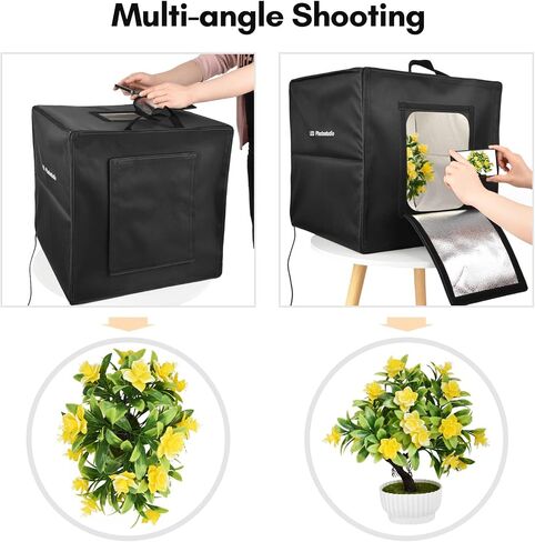 Qiilu 40cm/16inch Foldable LED Light Tent Portable Tabletop Photo Studio in Kuwait