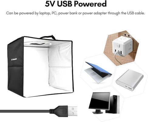 Qiilu 40cm/16inch Foldable LED Light Tent Portable Tabletop Photo Studio in Kuwait