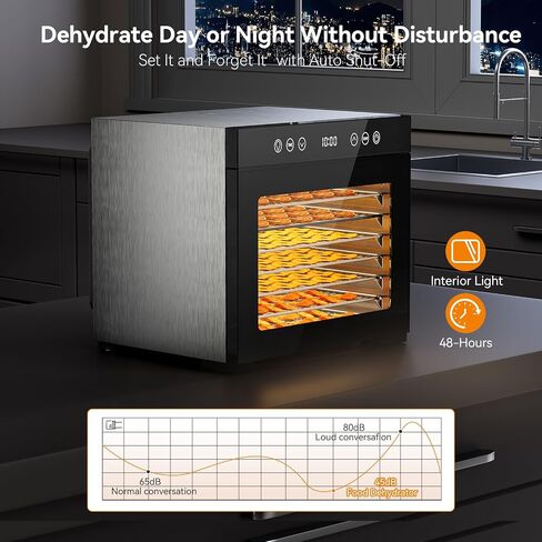 PSIIDAN Food Dehydrator Machine 8 Trays Stainless Steel 650W Faster Dryer in Kuwait
