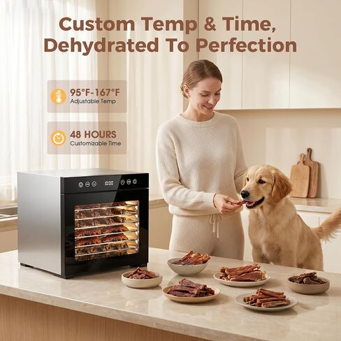 PSIIDAN Food Dehydrator Machine 8 Trays Stainless Steel 650W Faster Dryer in Kuwait