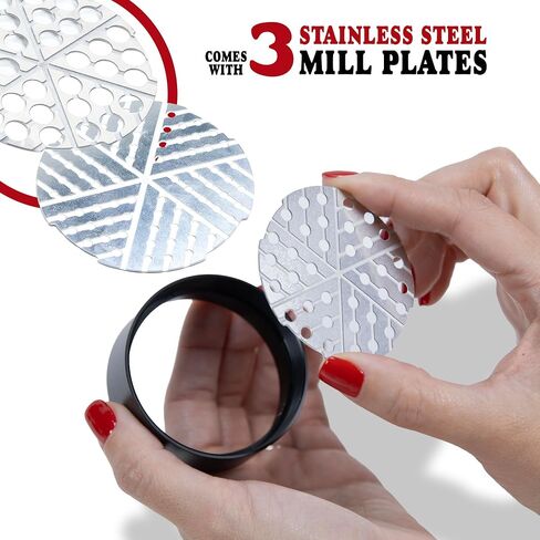 RAW Spice Grinder 60mm "Buddy Mill" – 3-Piece Kitchen Mill with Adjustable Stainless Steel Pusher & Dual Plates in Saudi Arabia