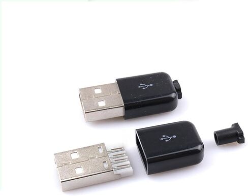 20 Sets 4 Pin USB A Male Solder Connector, 4-Pin Type A Replacement Plug, 480Mbps High Speed, DIY Wire Repair & Cable Replacement(Black & White) in Kuwait