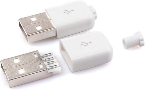 20 Sets 4 Pin USB A Male Solder Connector, 4-Pin Type A Replacement Plug, 480Mbps High Speed, DIY Wire Repair & Cable Replacement(Black & White) in Kuwait