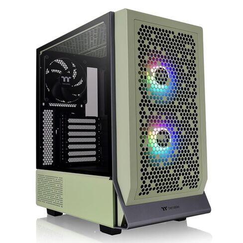 Thermaltake Ceres 300 Matcha Green Mid Tower E-ATX Computer Case with Tempered Glass Side Panel; 2xCT140 ARGB Fan Preinstalled; Rotational PCIe Slots; CA-1Y2-00MEWN-00; 3 Years Warranty in Kuwait