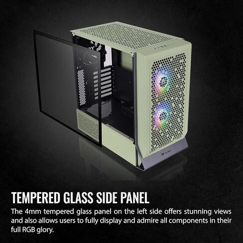 Thermaltake Ceres 300 Matcha Green Mid Tower E-ATX Computer Case with Tempered Glass Side Panel; 2xCT140 ARGB Fan Preinstalled; Rotational PCIe Slots; CA-1Y2-00MEWN-00; 3 Years Warranty in Kuwait