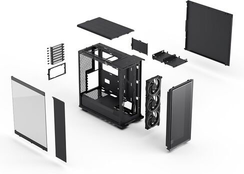 Fractal Design Epoch Black RGB - Tempered Glass Light Tint- High Airflow PC Gaming Case - Mesh Front Panel - Three Momentum 12 RGB Fans Included - Spacious Interior - ATX/mATX/ITX Support in Kuwait