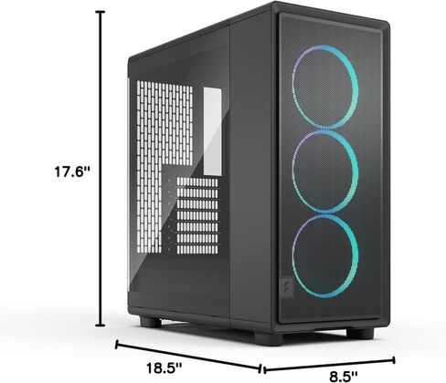 Fractal Design Epoch Black RGB - Tempered Glass Light Tint- High Airflow PC Gaming Case - Mesh Front Panel - Three Momentum 12 RGB Fans Included - Spacious Interior - ATX/mATX/ITX Support in Kuwait