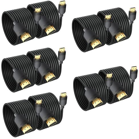 4K HDMI Cable 10FT 10-Pack, Shielded High Speed HDMI 2.0 Cord, 4K@60Hz in Kuwait