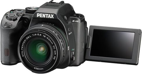 Pentax K-S2 20MP DSLR Two Lens Kit w/ 18-50mm WR & 50-200mm WR (Black) in Kuwait