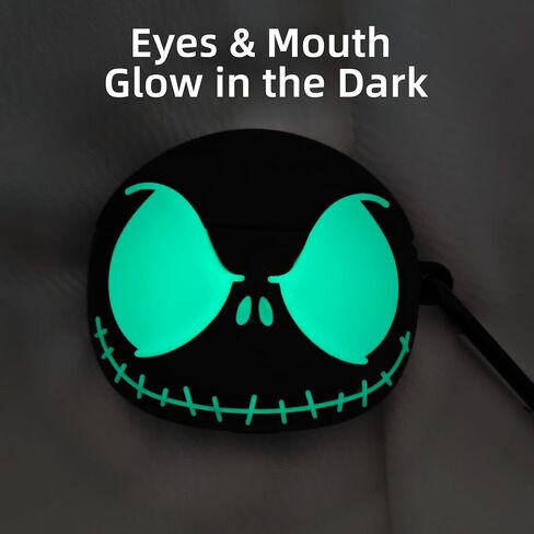 CCXNAS for AirPods 4 Case Cover with Cleaner kit, Glow in The Dark, Black in Kuwait
