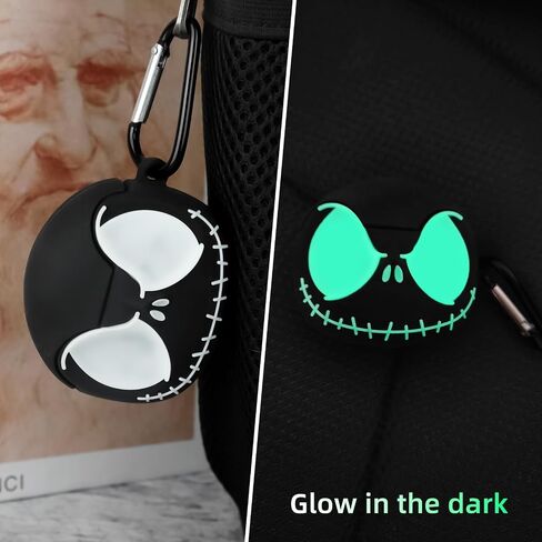 CCXNAS for AirPods 4 Case Cover with Cleaner kit, Glow in The Dark, Black in Kuwait