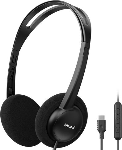 Wired On-Ear Headphones USB C Lightweight Portable with Microphone in Kuwait