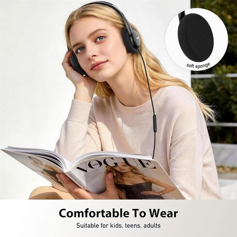 Wired On-Ear Headphones USB C Lightweight Portable with Microphone in Kuwait