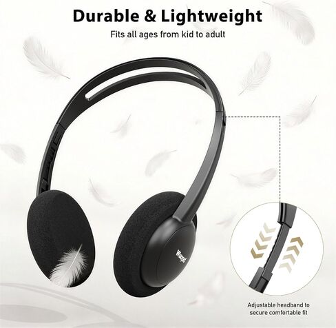 Wired On-Ear Headphones USB C Lightweight Portable with Microphone in Kuwait