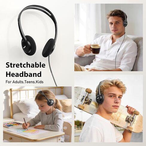 Wired On-Ear Headphones USB C Lightweight Portable with Microphone in Kuwait