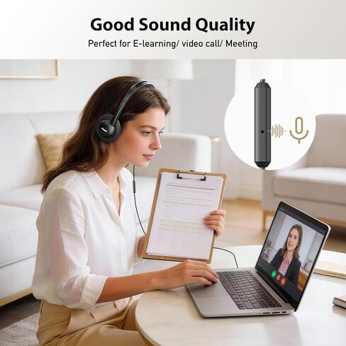 Wired On-Ear Headphones USB C Lightweight Portable with Microphone in Kuwait