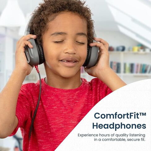 Brenthaven Rugged 2 Wired Headphones No Mic | 3.5 mm - Long Tangle Free Chew-Proof Cord - Reliable Drop Tested and Comfortable for Kids K-12 Students Classroom and School Use - Gray in Kuwait
