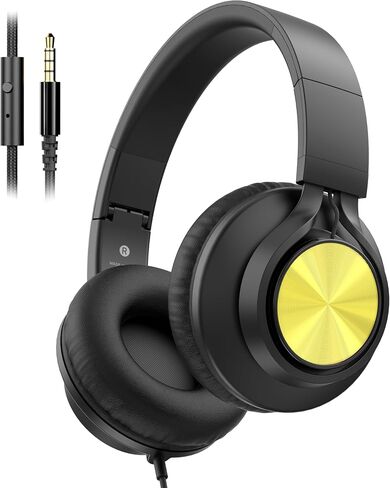 AILIHEN Kids Wired Headphones with Microphone & 3.5mm Jack for School-Blue in Kuwait