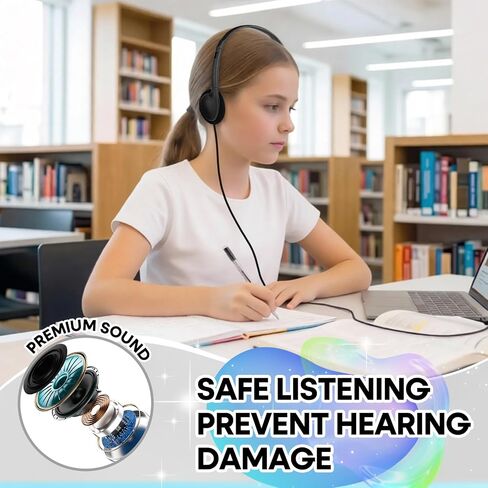 USB Type C Kids Headphones Bulk 20 Pack for Classroom School, Wired On-Ear USB C Headset for Students Teens Children, Compatible with Cellphone Tablet Laptop PC Online Class Travel (HY857C, 20 Black) in Kuwait