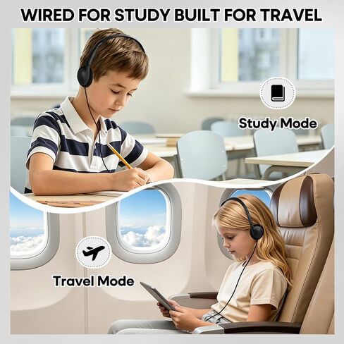 USB Type C Kids Headphones Bulk 20 Pack for Classroom School, Wired On-Ear USB C Headset for Students Teens Children, Compatible with Cellphone Tablet Laptop PC Online Class Travel (HY857C, 20 Black) in Kuwait