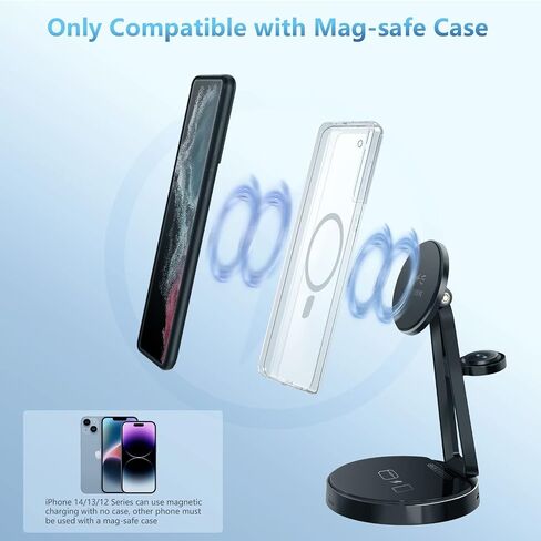 Wireless Charger for Samsung | 3-in-1 Charging Station for Samsung Galaxy S25/S24/S23/S22 & Watch 7/6/5/Buds | MagSafe Charger for iPhone 16/15/14/13/12 | Compatible with Apple AirPods in Kuwait