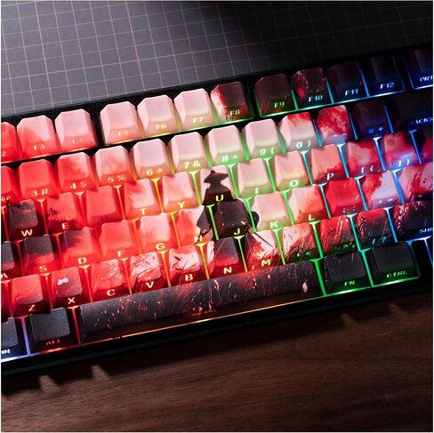 GMKWTL XVX Swordsman Double Shot PBT Keycaps, Side Printed Shine Through Keycap Set, Cherry Profile Dye Sublimation Keyboard Keycaps Suitable for Cherry Gateron MX Switches Mechanical Keyboard in Kuwait