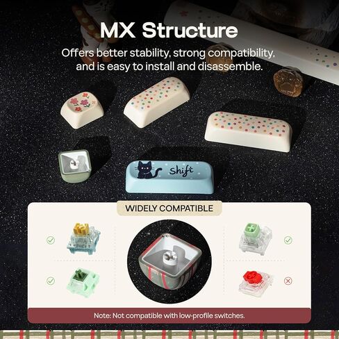 KiiBOOM Keycap Set - All My Faves, 133 Keys, MOA Profile, PBT Keycaps in Kuwait