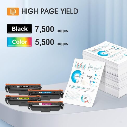 210X Toner Cartridges 4 Pack for HP 210A 210 4301fdw 4301 W2100X High Yield in Kuwait