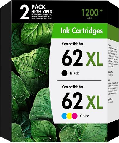62XL Ink Cartridges Black and Color Combo Pack for HP 62 Envy 7640 5660 Ink in Kuwait
