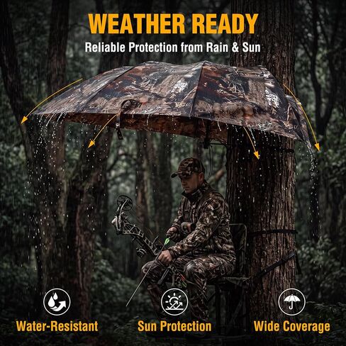FLISSA 55" Tree Stand Umbrella, Camo Hunting Umbrella for Deer Stand in Kuwait