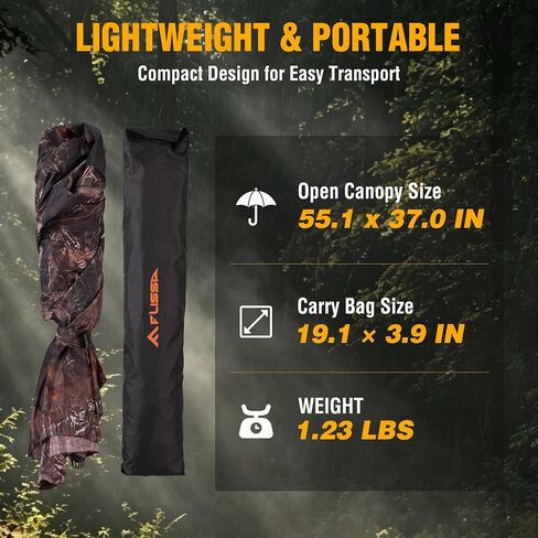FLISSA 55" Tree Stand Umbrella, Camo Hunting Umbrella for Deer Stand in Kuwait