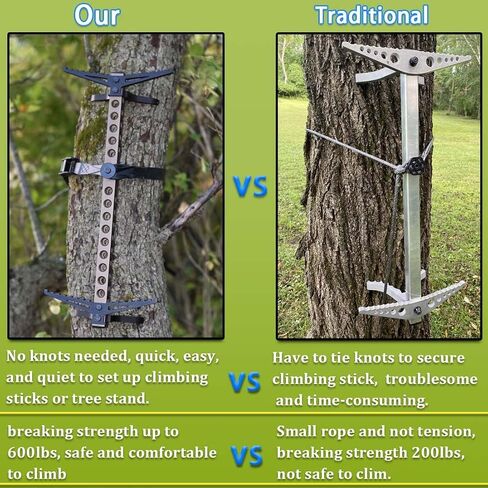 Huntury Climbing Stick Straps, Tree Stand Strap, Climbing Steps Replacement Strap, Climbing Stick Attachment, Quick, Easy and Quiet to Install, Treestand Accessessories For Hunting in Kuwait
