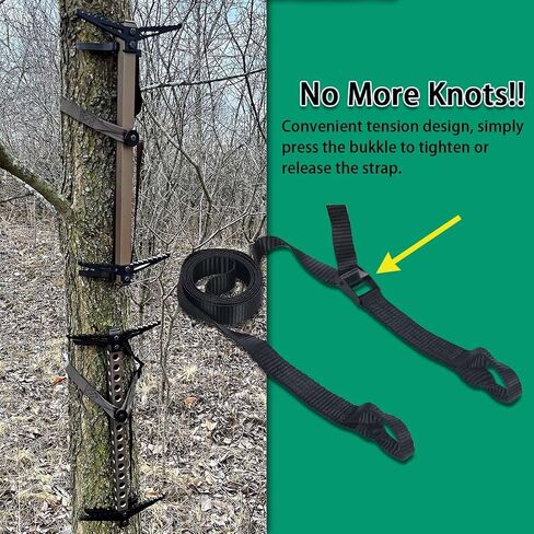 Huntury Climbing Stick Straps, Tree Stand Strap, Climbing Steps Replacement Strap, Climbing Stick Attachment, Quick, Easy and Quiet to Install, Treestand Accessessories For Hunting in Kuwait