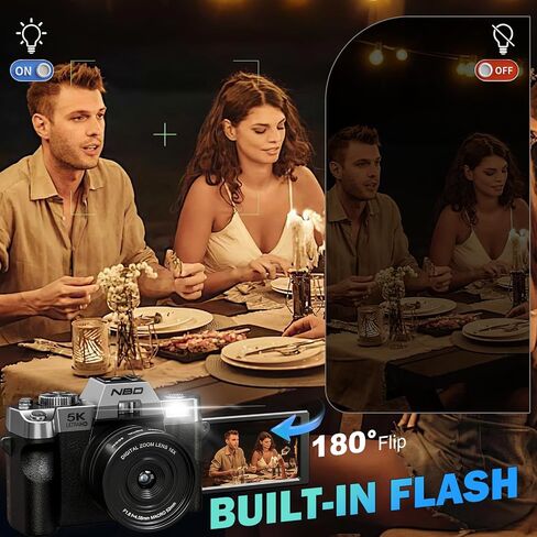 True 5K 64MP Digital Camera for Photography(Silver) in Kuwait