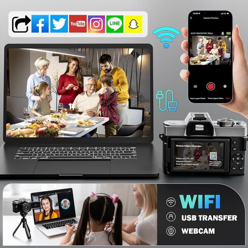 True 5K 64MP Digital Camera for Photography(Silver) in Kuwait