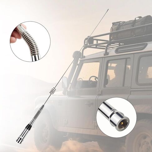 Dual Band Mobile Antenna 70cm 2meter VHF/UHF (144 / 430MHz) Stainless Steel Aerial PL-259 (UHF-Male) Connector for Repeater Ham Mobile Radio Transceiver in Kuwait