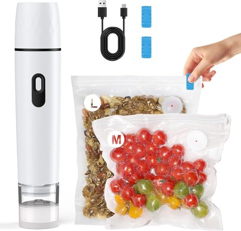 Compact Vacuum Sealer for Food: Visible Water Tank Handheld Vacuum Sealer with 15 Reusable Bags for Seal Meal Saver, Portable Food Sealer, Gifts for Mom, Wife, Chef in Kuwait