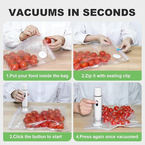 Compact Vacuum Sealer for Food: Visible Water Tank Handheld Vacuum Sealer with 15 Reusable Bags for Seal Meal Saver, Portable Food Sealer, Gifts for Mom, Wife, Chef in Kuwait
