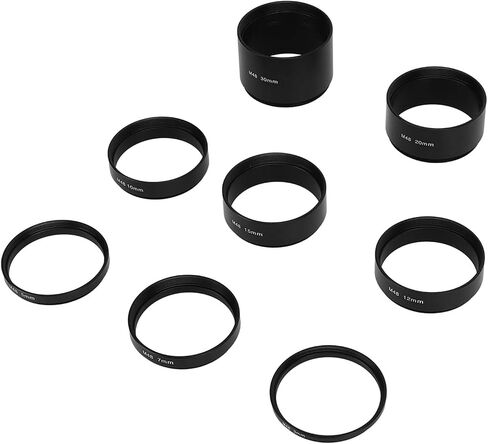 Astronomical Telescope Photography Extension Tube Set, Eliminate Focusing Problems, Aluminum Alloy, 8-Piece M48X0.75 Focal Length Extension Ring Set for Clear in Saudi Arabia