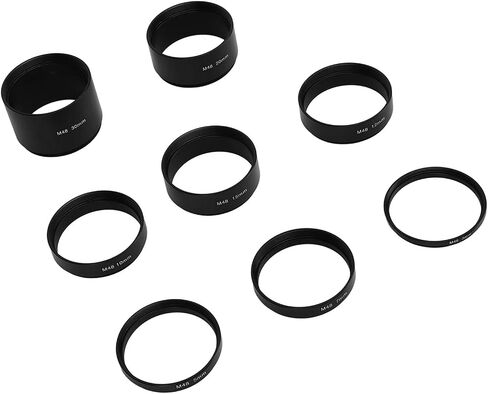 Astronomical Telescope Photography Extension Tube Set, Eliminate Focusing Problems, Aluminum Alloy, 8-Piece M48X0.75 Focal Length Extension Ring Set for Clear in Saudi Arabia