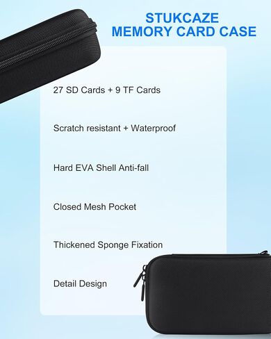 36 Slot Memory Card Storage Case for 27 Micro SD Card & 9 SD SDHC SDXC Card in Kuwait