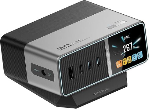 CUKTECH 30 Ultra Desktop Charging Station, 300W Max DC and 140W USB C Charger, 5-Port Fast GaN Charger, Compatible with iPhone, Galaxy, MacBook, Razer, Dell for Home Office, Gaming Desk Accessories in Kuwait