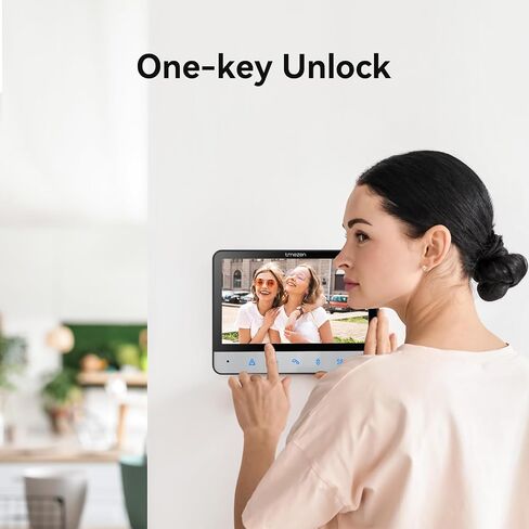 TMEZON Wired Video Intercom System,7 Inches Video Doorbell Camera with Monitor, Wired Video Door Phone Support Unlock, Monitoring, Intercom for Villa Home Office Apartment 500TVL(NTSC US Standard) in Kuwait